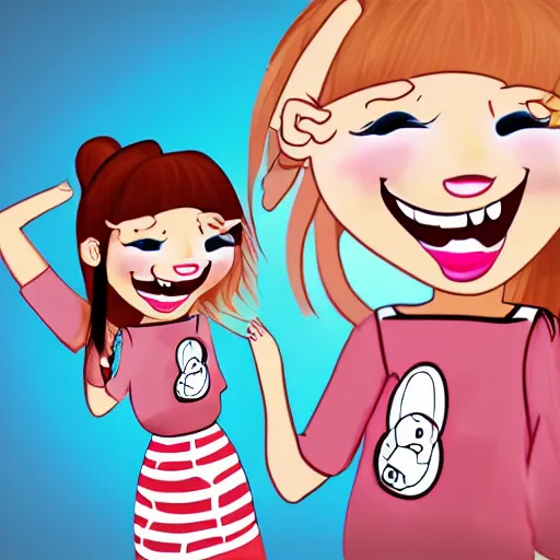 cartoon girls laughing