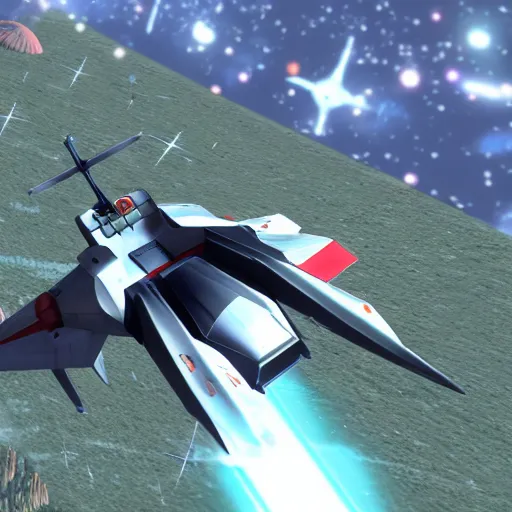 Prompt: a screenshot of star fox 64