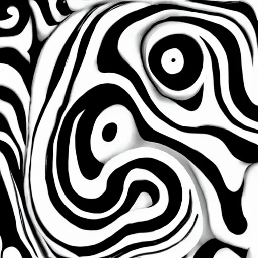 Prompt: black and white paint swirling : : shape of a dachshund : : highly detailed : : 8 k