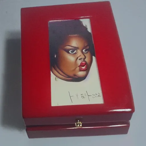 Image similar to - i fat girl dead in a red coffin wood box