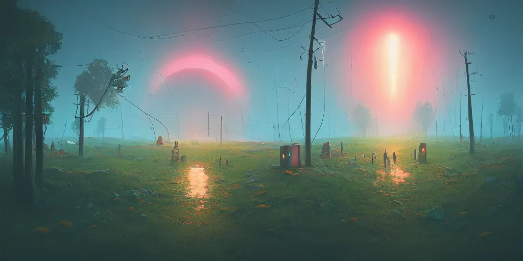 Image similar to “Portal to another world by Simon Stalenhag, 8k, highly detailed, trending on artstation”