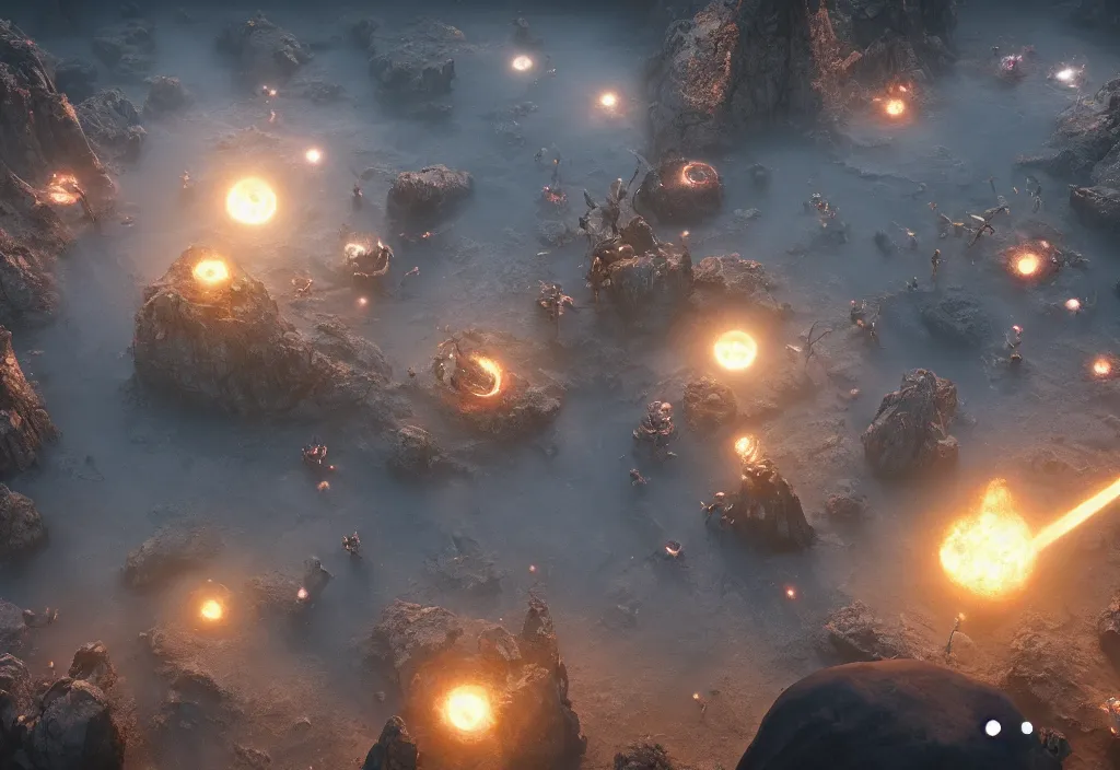 Image similar to a group of alien gods creating the universe, cinematic realistic, unreal engine 5