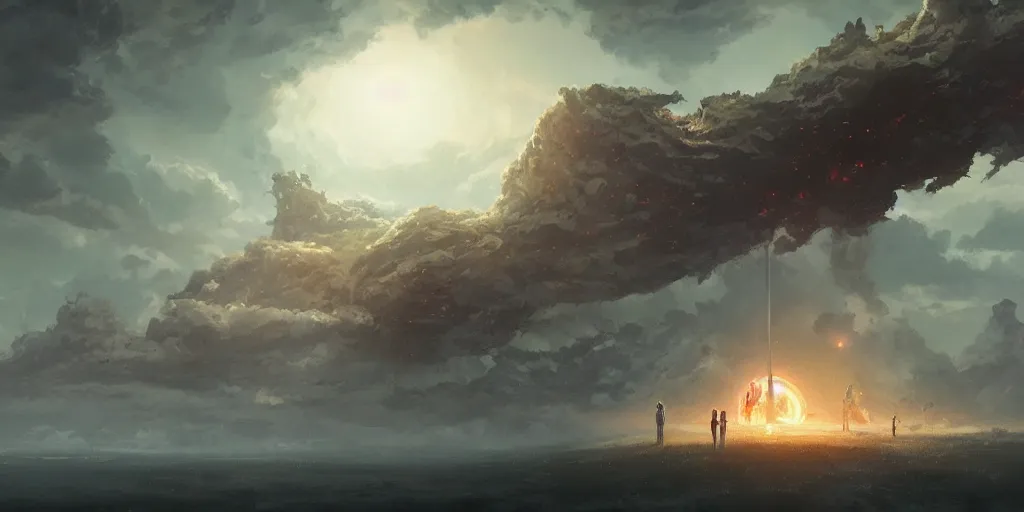 Image similar to The end of time as we know it, by Studio Ghibli and Greg Rutkowski