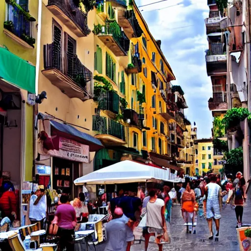 Image similar to busy Naples street scene