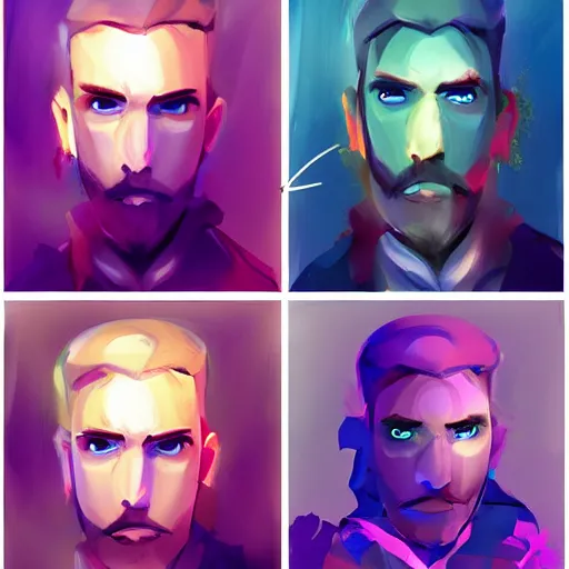 Image similar to the same character in 3 different stages of his life by art gem. art station, concept art, stages of life