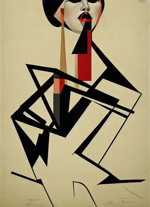 Prompt: constructivism monumental dynamic graphic super flat style figurative gnarly detailed portrait by avant garde painter and leon bakst, illusion surreal art, highly conceptual figurative art, intricate detailed illustration drawing, controversial poster art, geometrical drawings, no blur