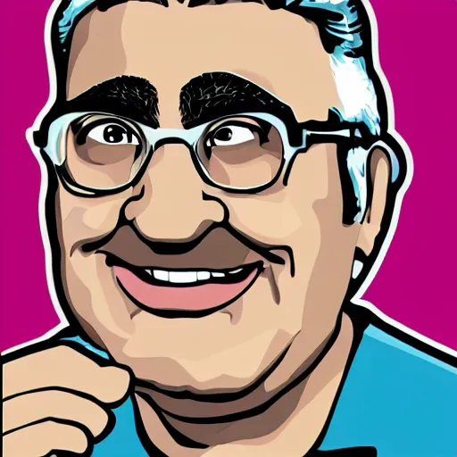 Prompt: schitts creek eugene levy, sticker - art, svg vector, adobe - illustrator