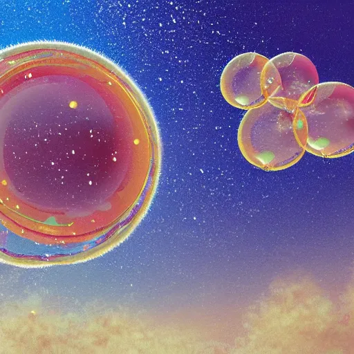 Prompt: explosive bubbles, concept art by adam lee