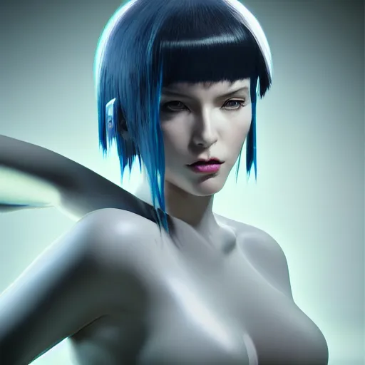 Prompt: ghost in the shell inspired avant - garde art, deco fashion, highly detailed, photorealistic portrait, bright studio setting, studio lighting, crisp quality and light reflections, unreal engine 5 quality render