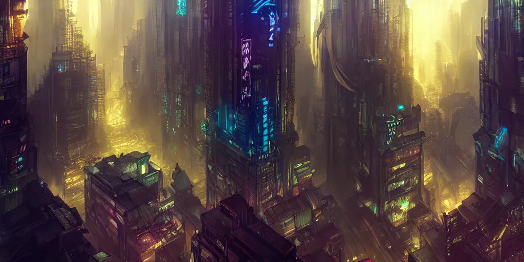 Prompt: axonometric cyberpunk city, by Rolf Armstrong and Evelyn De Morgan and Bastien Lecouffe-Deharme, dramatic lighting, high contrast colors, baroque, empyrean, panoramic view, as trending on Artstation, highly detailed, cryengine,