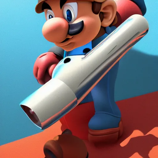 Prompt: A a shiny old silver pipe in the style of a mario pipe from the front view in the foreground and a blue background behind the pipe, Realistic, Hyperrealistic, Highly Detailed, Very Detailed, HD Quality, 8k Resolution, Digital Art, Oil Painting, Trending on Artstation, Real Life