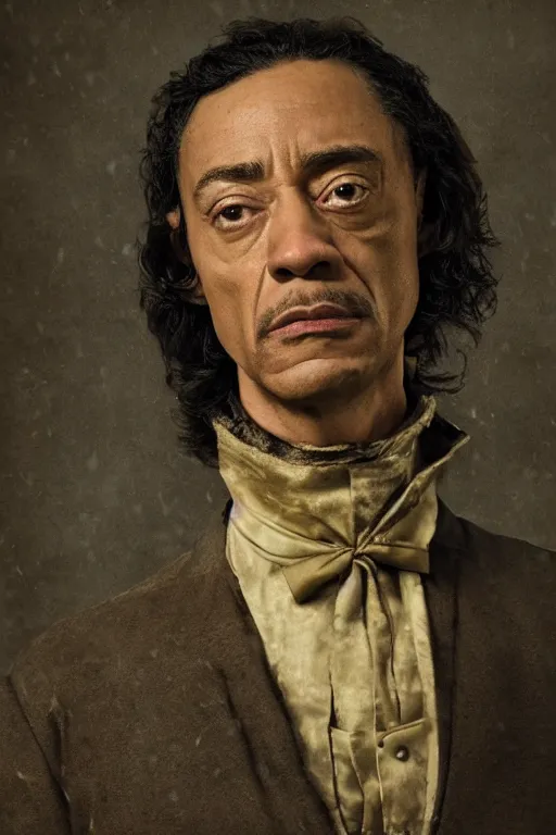 Image similar to portrait of Giancarlo Esposito as Lord Farquaad, close-up, sigma male, rule of thirds, victorian painting, award winning photo, highly detailed features, raining, ethereal lighting, castle backdrop, masterpiece