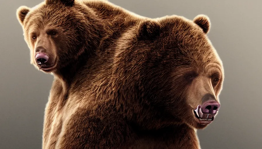 Image similar to bruce willis is a bear, hyperdetailed, artstation, cgsociety, 8 k