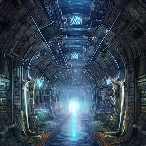 Image similar to The great underground city, sci-fi, digital art