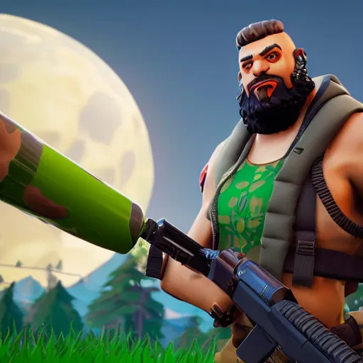 Image similar to bearsnake as a fortnite character, screenshot from fortnite, 3 d unreal engine render