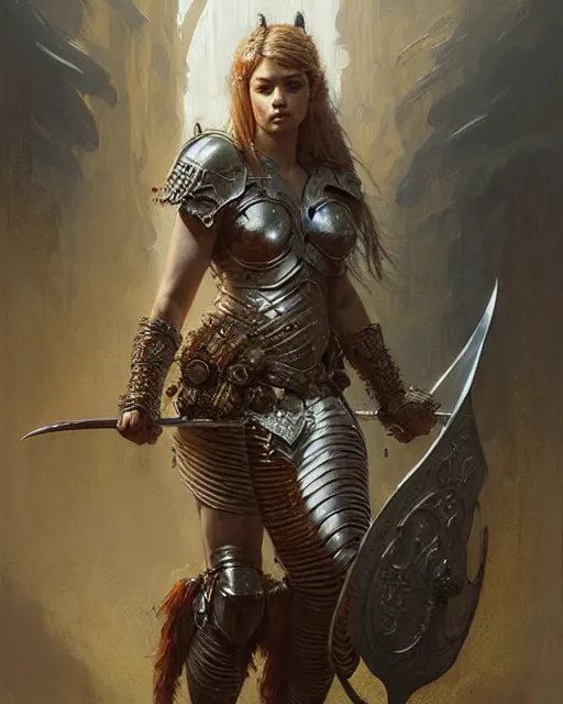 Image similar to a fierce warrior princess in full armor, fantasy character portrait, ultra realistic, concept art, intricate details, highly detailed by greg rutkowski, gaston bussiere, craig mullins, simon bisley