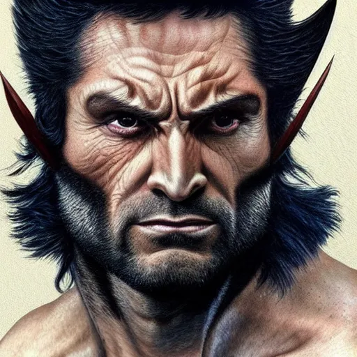 Image similar to billy butcher as wolverine, very detailed face, masterpiece portrait,