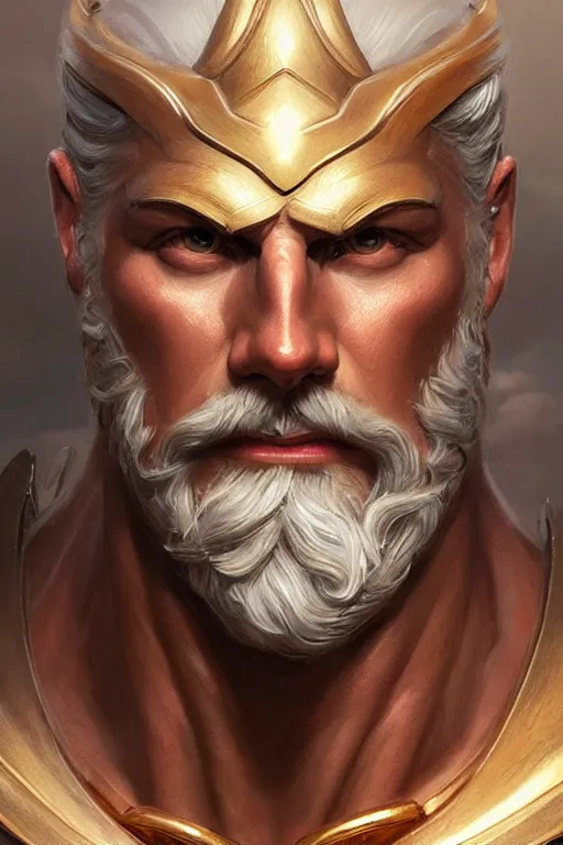 Image similar to zeus humanoid god of the thunder, charming and alluring face, highly detailed, d & d, fantasy, highly detailed, digital painting, trending on artstation, concept art, sharp focus, illustration, art by artgerm and greg rutkowski and magali villeneuve