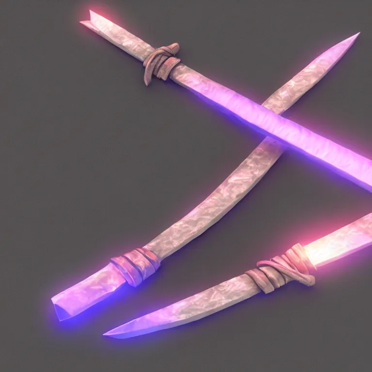 Image similar to 3D render of glowing fantasy sword