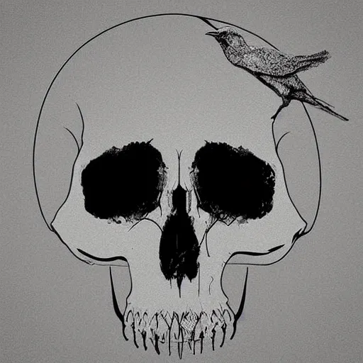 Prompt: bird skull 🕊 digital art
