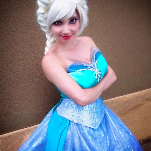 Prompt: cosplay as elsa from frozen