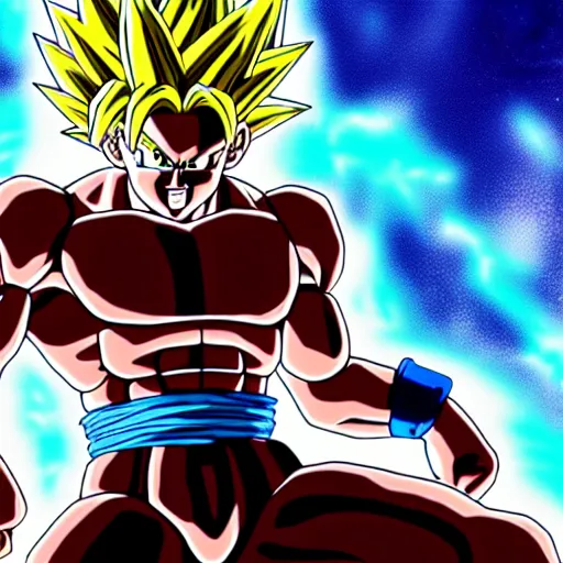 Image similar to an orangutan in dragon ball z going ultra instinct, 4 k, hyper realistic, dslr, high resolution, landscape, beautiful, anime, super saiyan, ultra instinct