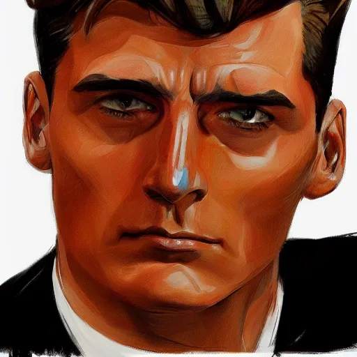 Prompt: Human face, Male, Style of Alex Ross, Highly detailed, colour