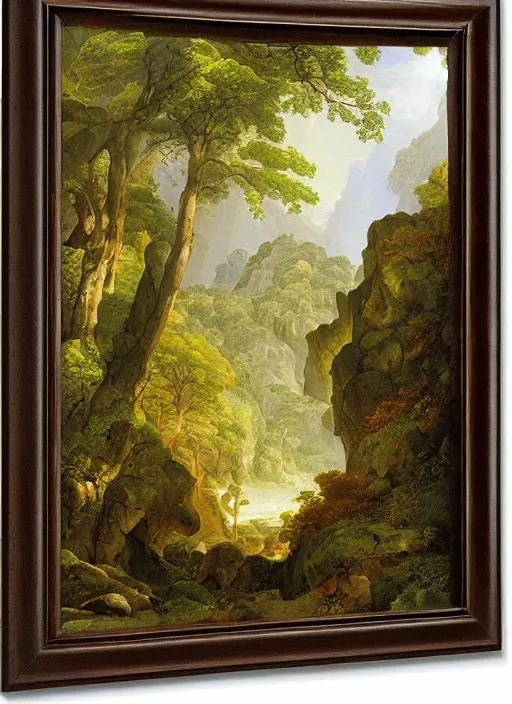 Prompt: a deep cave entrance, harmony of nature, by asher brown durand, by yoshitaka amano