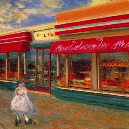 Prompt: aesthetic McDonald’s restaurant, Monet