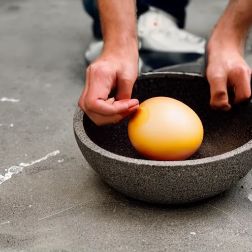 Image similar to cooking an egg on the hot concrete, hyper realistic, 4 k,