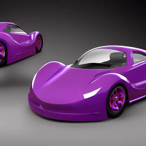 Image similar to a purple sports car shaped like a horshoe crab, ribs, scales, plates, octane engine, hd