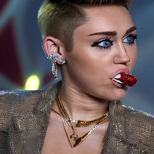 Prompt: Miley Cyrus smoking a joint, 8k, realistic, extreme details, detailed, sharp