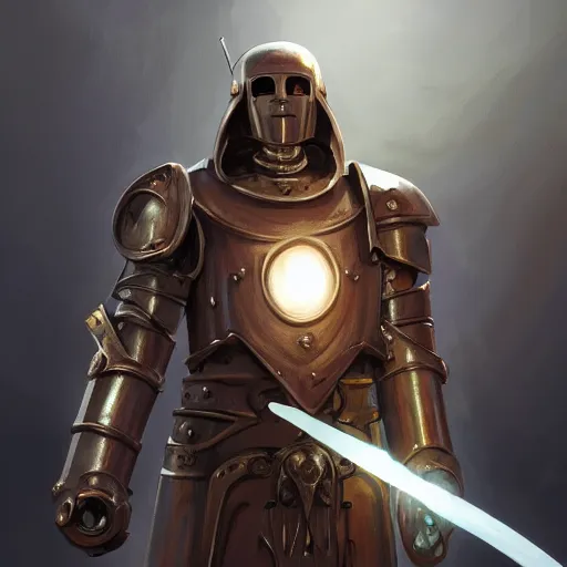 Prompt: beautiful warforged crusades construct wood steel holy cleric crusader runes warforged crusades tabard cloak divine knight shield, bloody, glowing eyes, intricate, elegant, highly detailed, digital painting, artstation, concept art, smooth, sharp focus, illustration, art by artgerm and greg rutkowski and alphonse mucha and loish and wlop