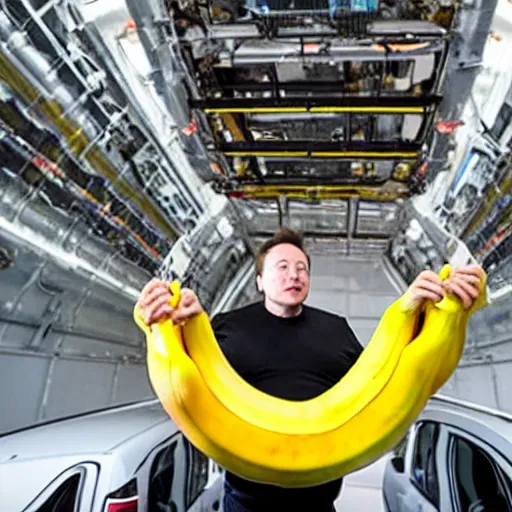 Image similar to elon musk in a banana suit