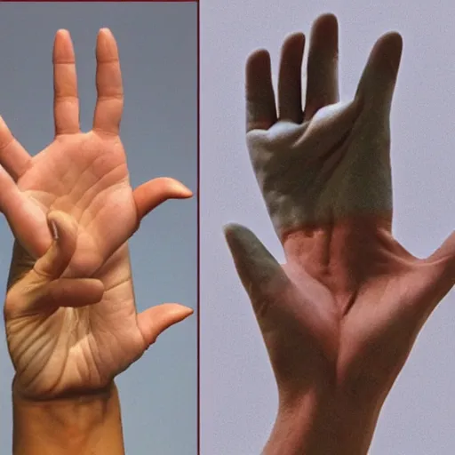 Prompt: a set of hand poses of powerful mudras