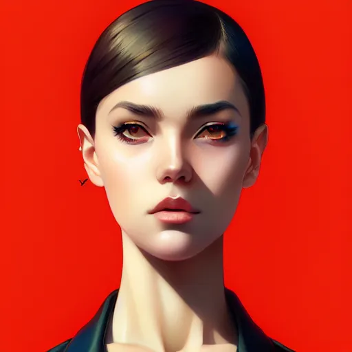 Image similar to a portrait of a beautiful model, art by ilya kuvshinov and wlop and artgerm and josan gonzalez, digital art, highly detailed, intricate, sharp focus, trending on artstation hq, deviantart, pinterest, unreal engine 5, 4 k uhd image