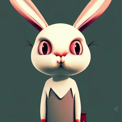 Image similar to goro fujita portrait a cute bunny by goro fujita, ilustration, concept art, sharp focus, highly detailed, artstation