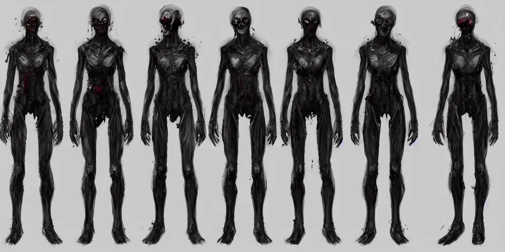 Image similar to sci - fi zombie character concept design ， character design sheet, trending on artstation