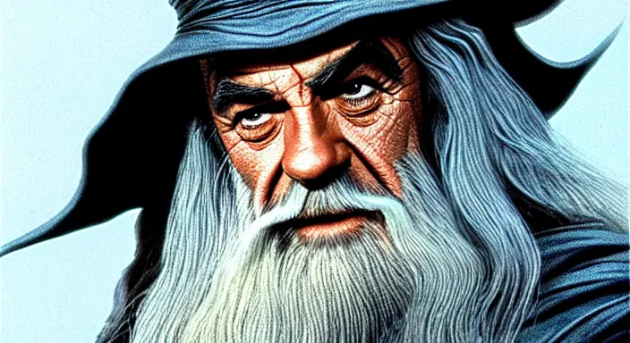 Image similar to sean connery playing gandalf in lord of the rings ( 2 0 0 1 ), award winning character art, by various concept artists, hyperrealistic face, photorealistic render