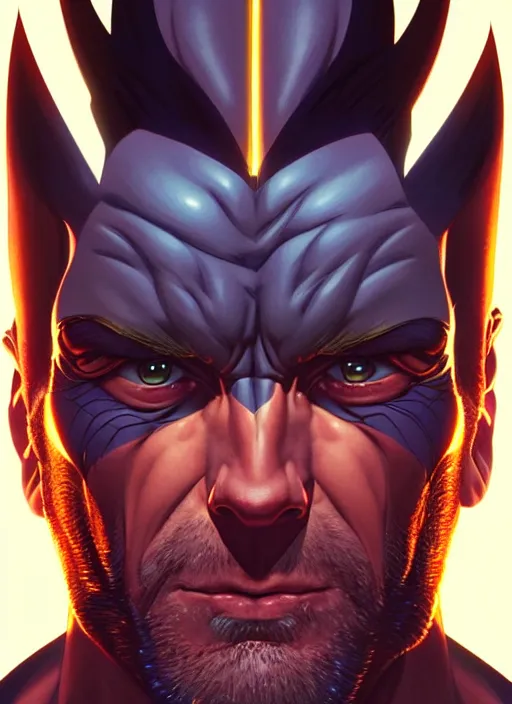 Prompt: symmetry portrait of wolverine from x - men : the animated series ( 1 9 9 2 ), glowing lights, intricate, elegant, highly detailed, digital painting, artstation, concept art, smooth, sharp focus, illustration, art by artgerm and greg rutkowski and alphonse mucha