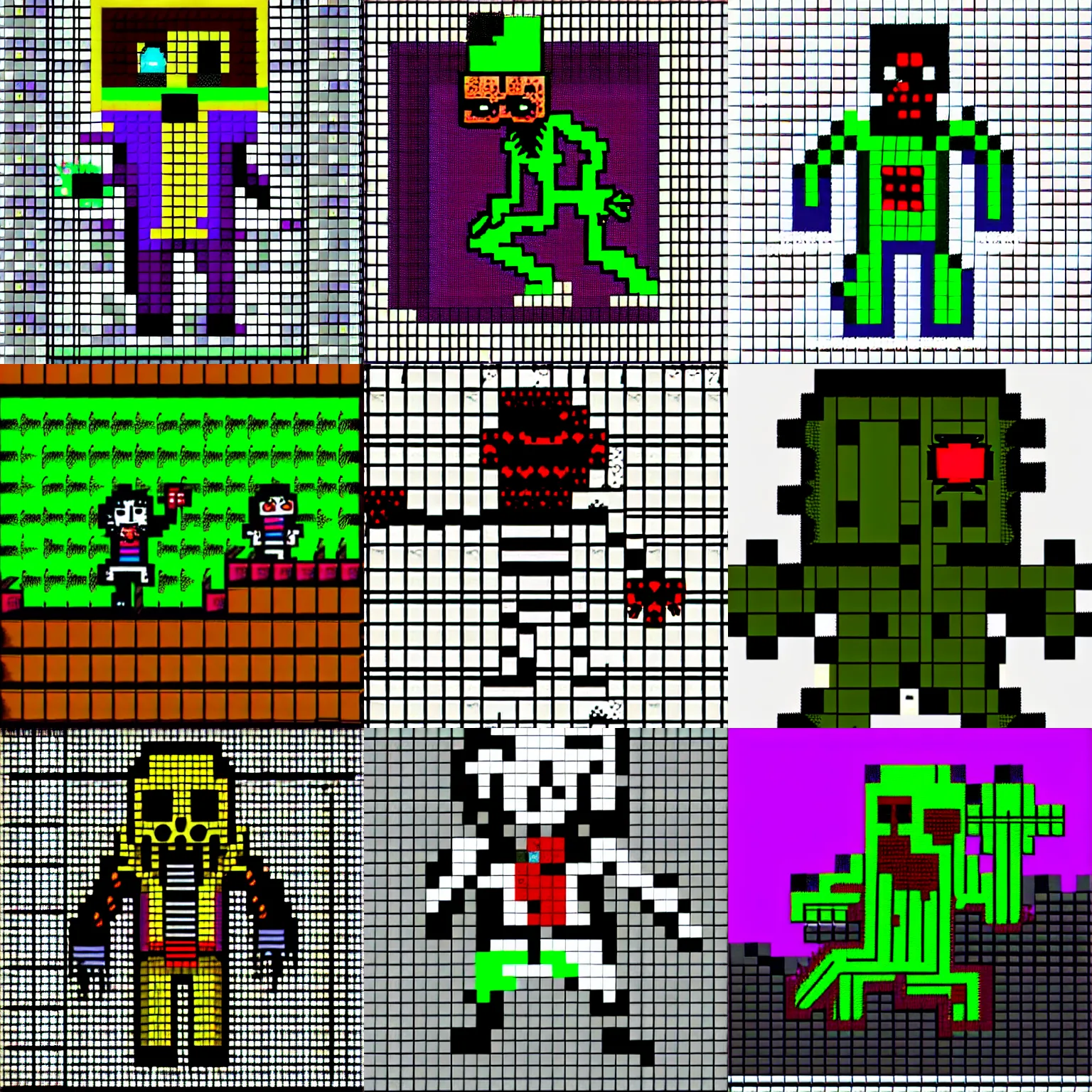 Prompt: a zombie sprite from roguelike rpg game, msxotto, undeadpeople, sophisticated pixel art, antialiased, horror art, masterpiece, dark, gothic, very detailed, a single sprite on white background