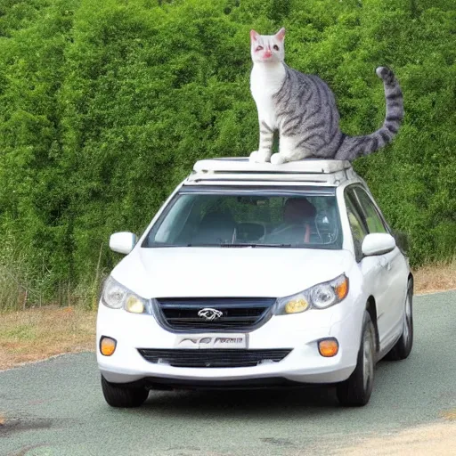 Image similar to cat on a car