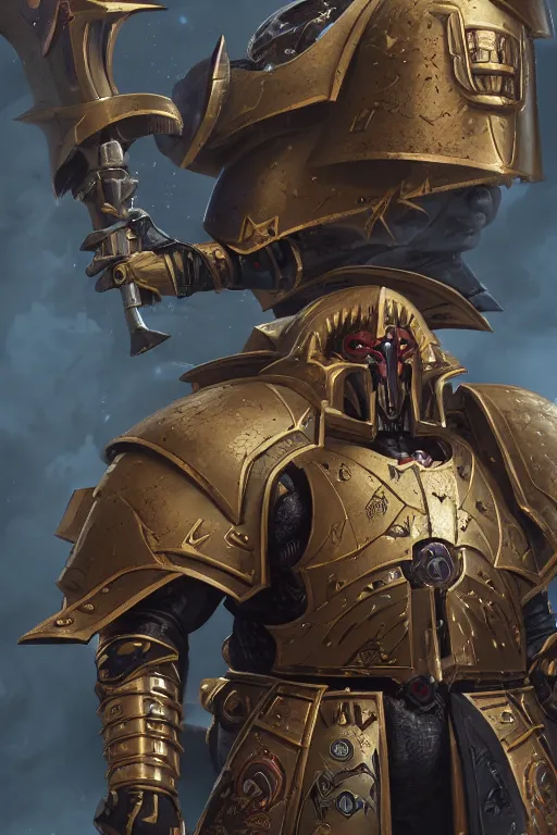 Image similar to armor portrait heros warhammer 4 0 k horus heresy fanart - the primarchs emperor by johannes helgeson animated with vfx concept artist & illustrator global illumination ray tracing hdr fanart arstation zbrush central hardmesh 8 k octane renderer comics stylized