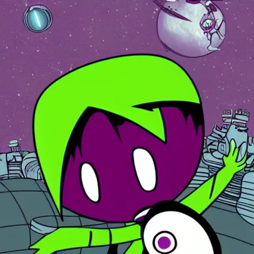 Image similar to invader zim on planet devastis