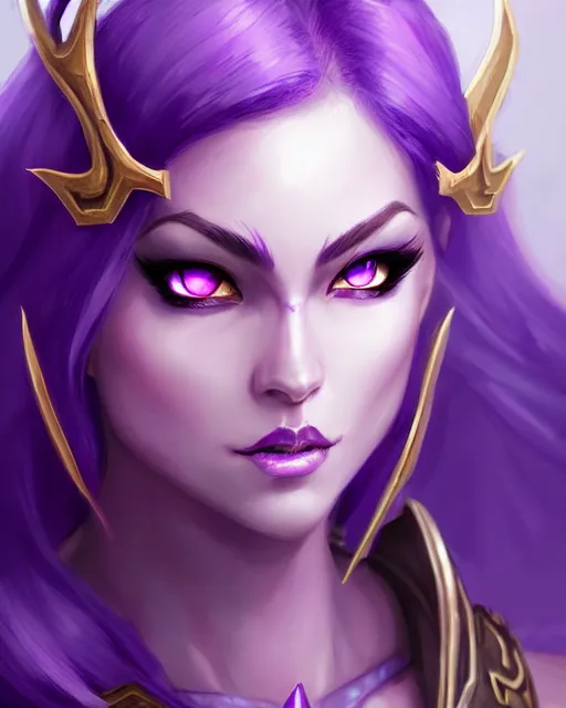 Prompt: character concepta beautiful and strong purple female warrior night elf | | cute - fine - face, world of warcraft, pretty face, realistic shaded perfect face, fine details by stanley artgerm lau, wlop, rossdraws, james jean, andrei riabovitchev, marc simonetti, and sakimichan, trending on artstation