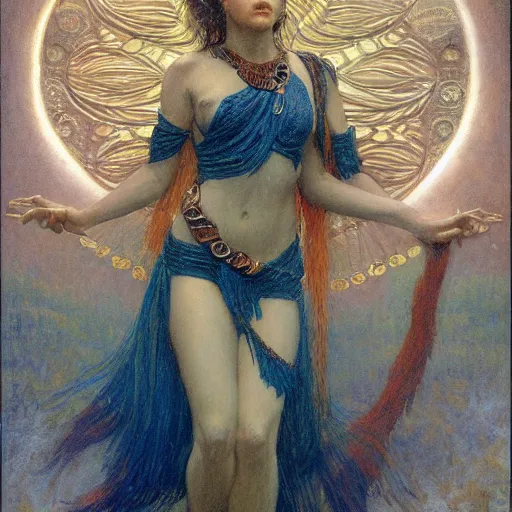 Prompt: detailed potraitof hidu goddes kali, girl graceful,, painting by gaston bussiere, craig mullins, j. c. leyendecker, lights, art by ernst haeckel, john william godward, hammershøi,,