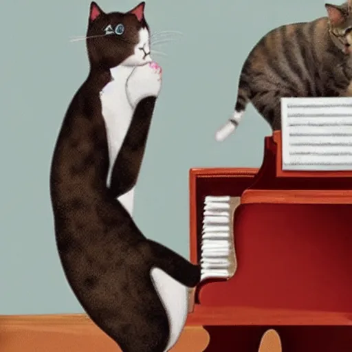 Image similar to cat playing piano