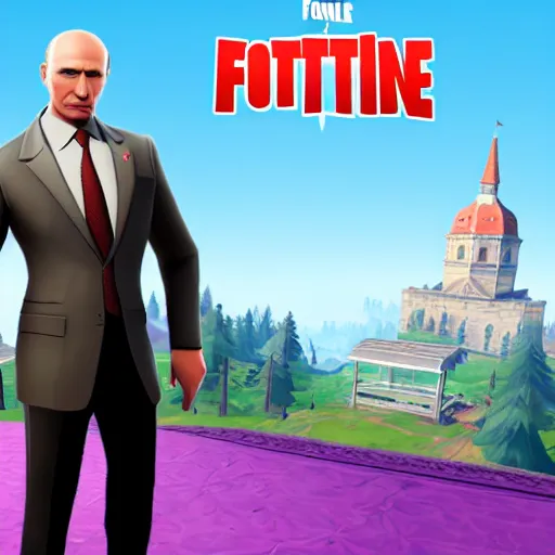 Image similar to vladimir putin as fortnite character, gameplay screenshot