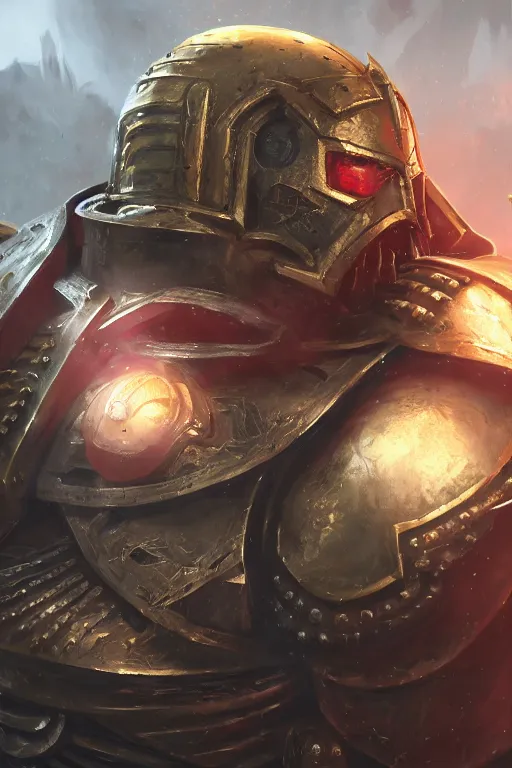 Image similar to armor portrait heros warhammer 4 0 k horus heresy fanart - the primarchs emperor by johannes helgeson animated with vfx concept artist & illustrator global illumination ray tracing hdr fanart arstation zbrush central hardmesh 8 k octane renderer comics stylized