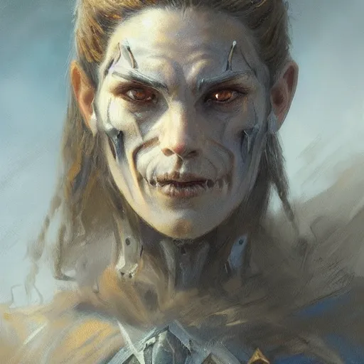 Image similar to realistic d & d fantasy character, closeup portrait art by donato giancola and greg rutkowski, vintage retro, realistic face, digital art, trending on artstation, skull mask, symmetry!!